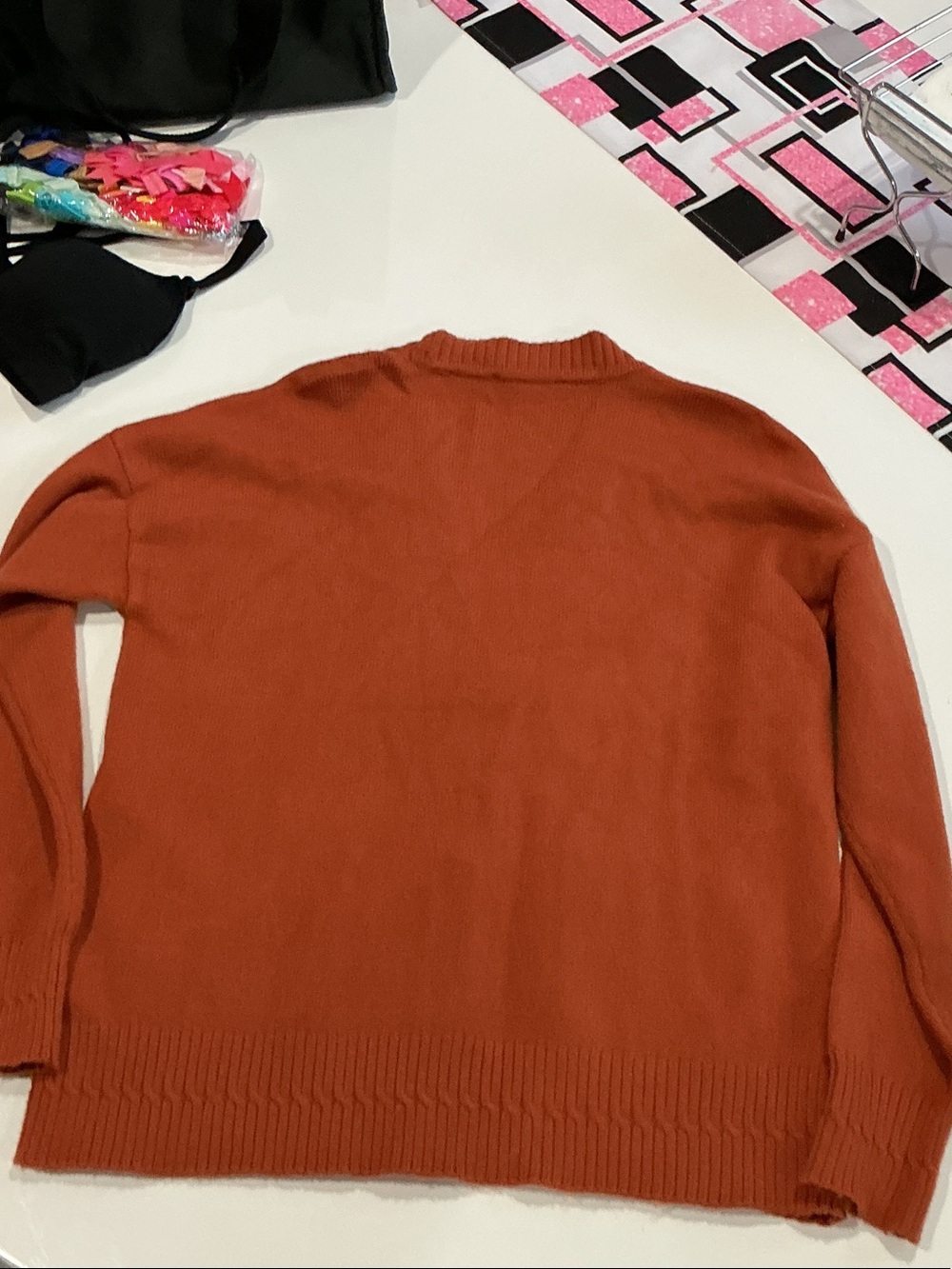 Cyrus Rust-Orange Button Cardigan - Picture 7 of 7